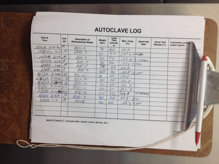 autoclave log